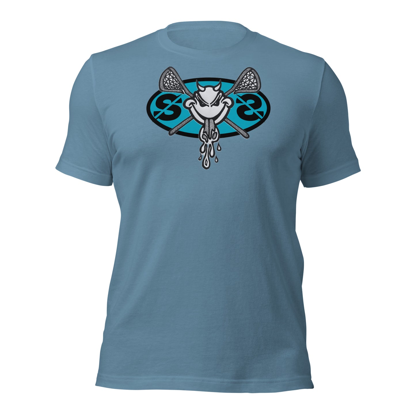 Lax Demon Blue Unisexy T-shirt